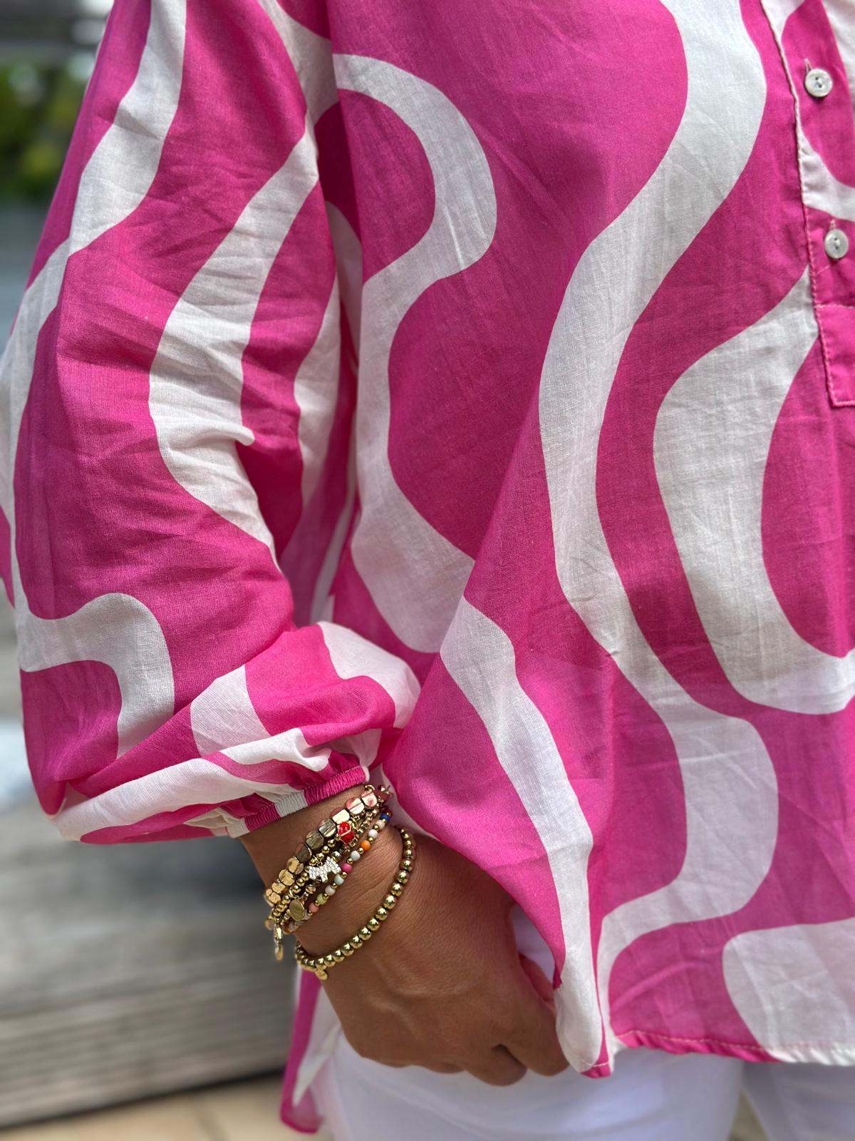 Zuckersüße Bluse "PINK WAVES"