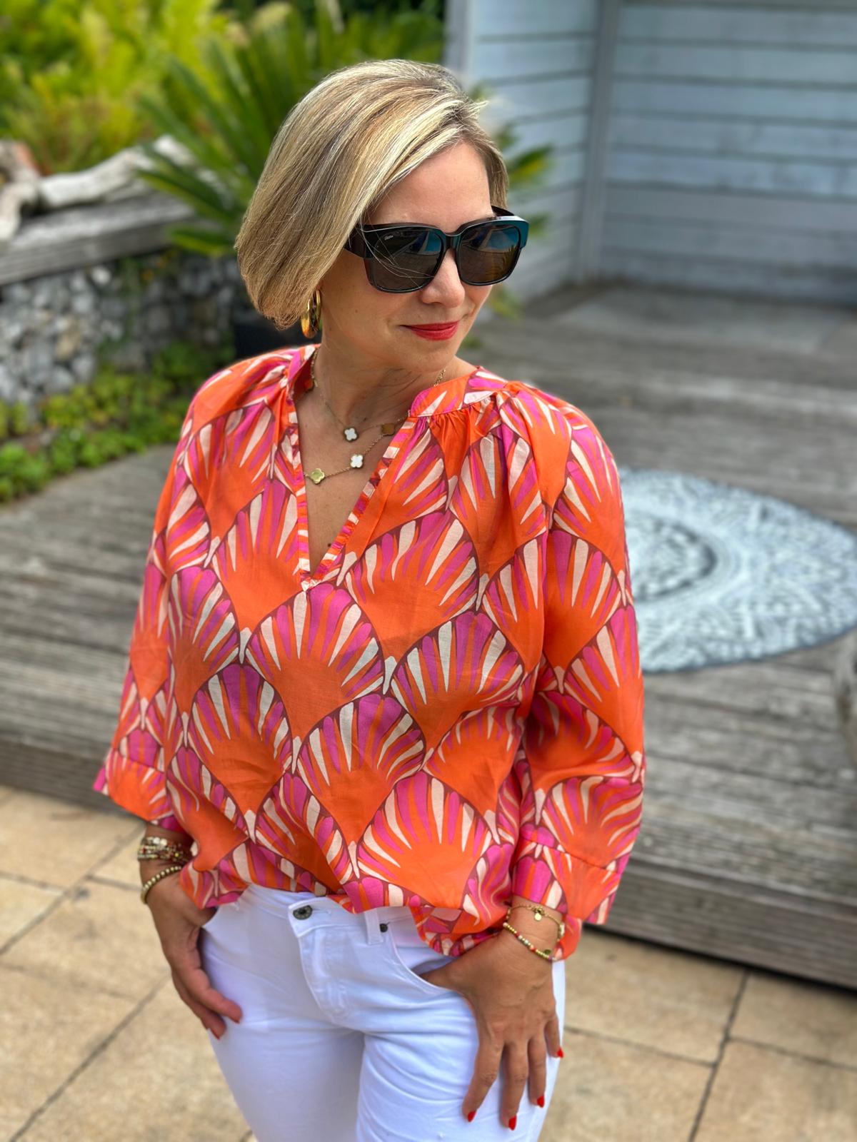 Sommer-Bluse "SUNSET ORANGE"