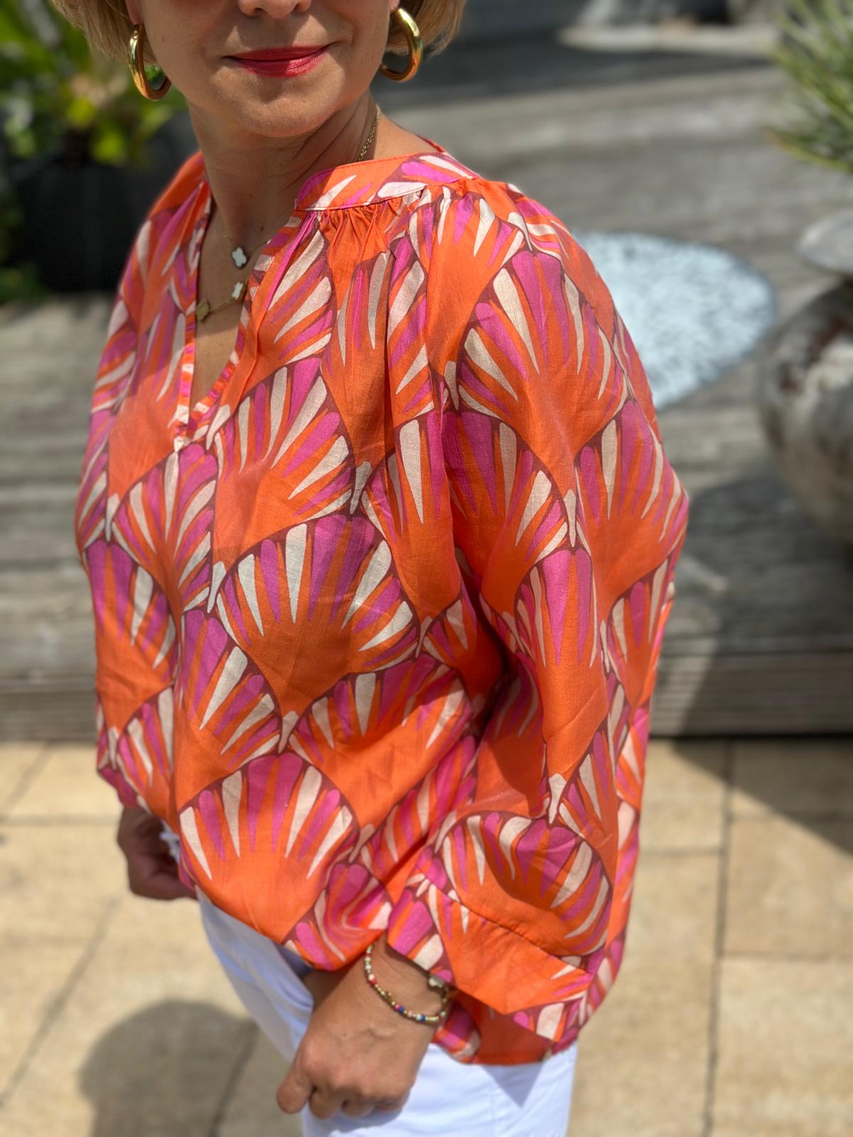 Sommer-Bluse "SUNSET ORANGE"