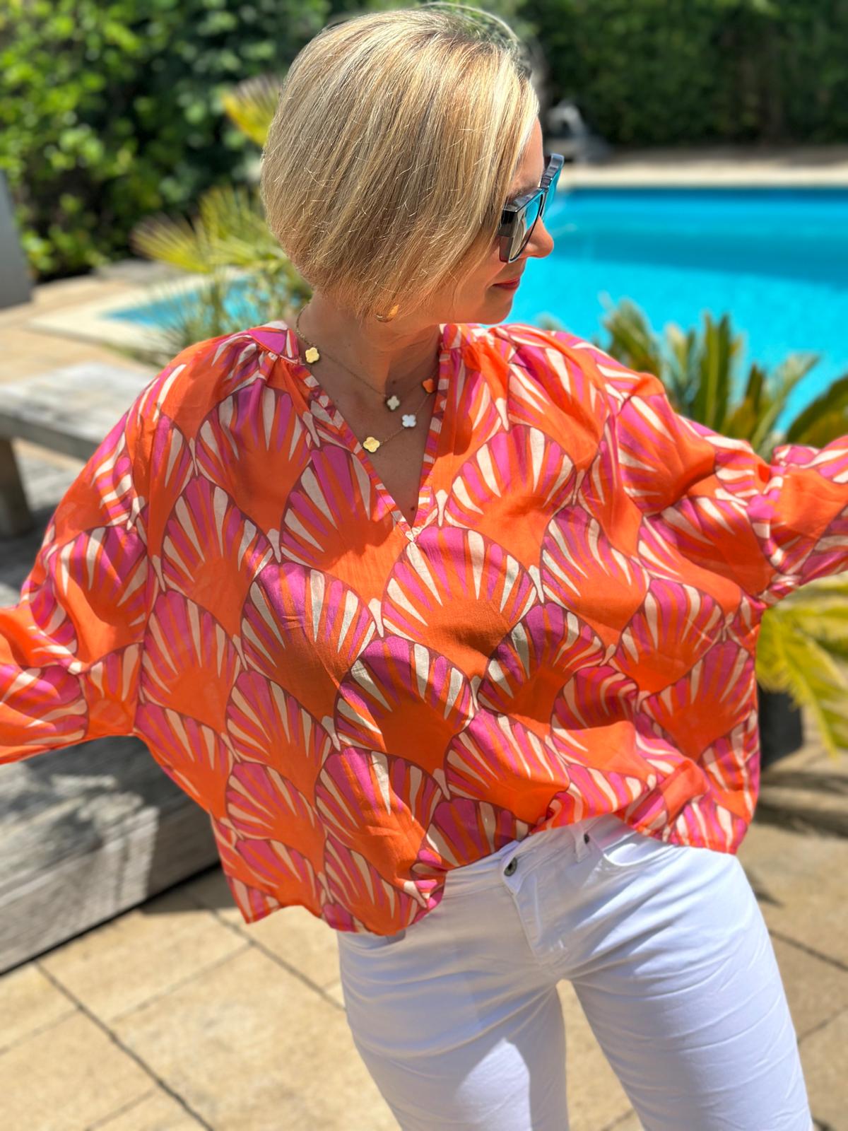 Sommer-Bluse "SUNSET ORANGE"
