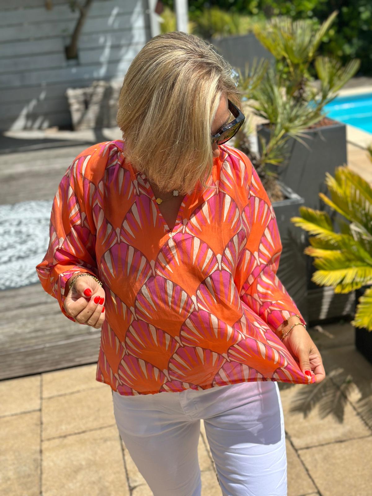 Sommer-Bluse "SUNSET ORANGE"