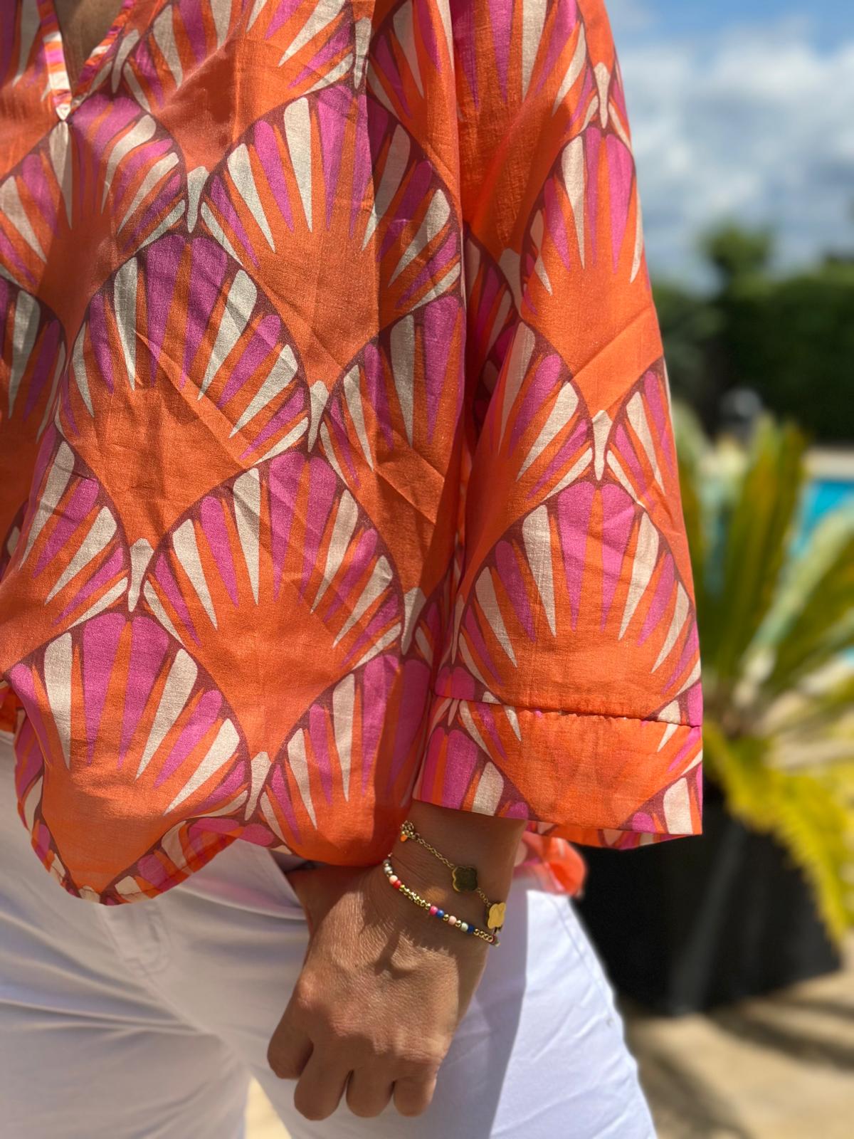 Sommer-Bluse "SUNSET ORANGE"