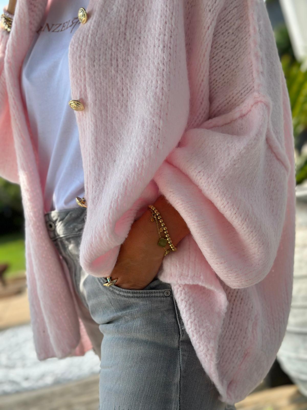 Süße Onesize Strickjacke in Rosa