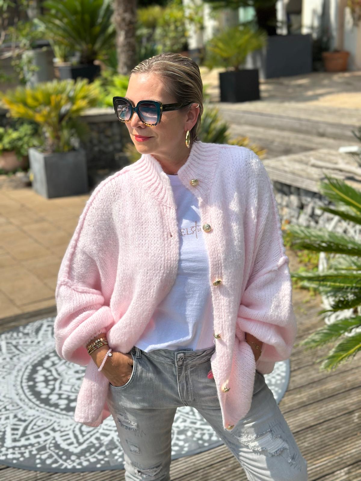 Süße Onesize Strickjacke in Rosa