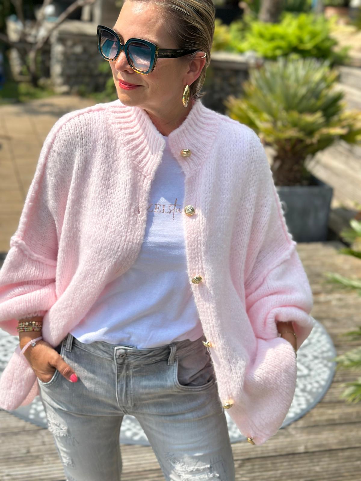 Süße Onesize Strickjacke in Rosa