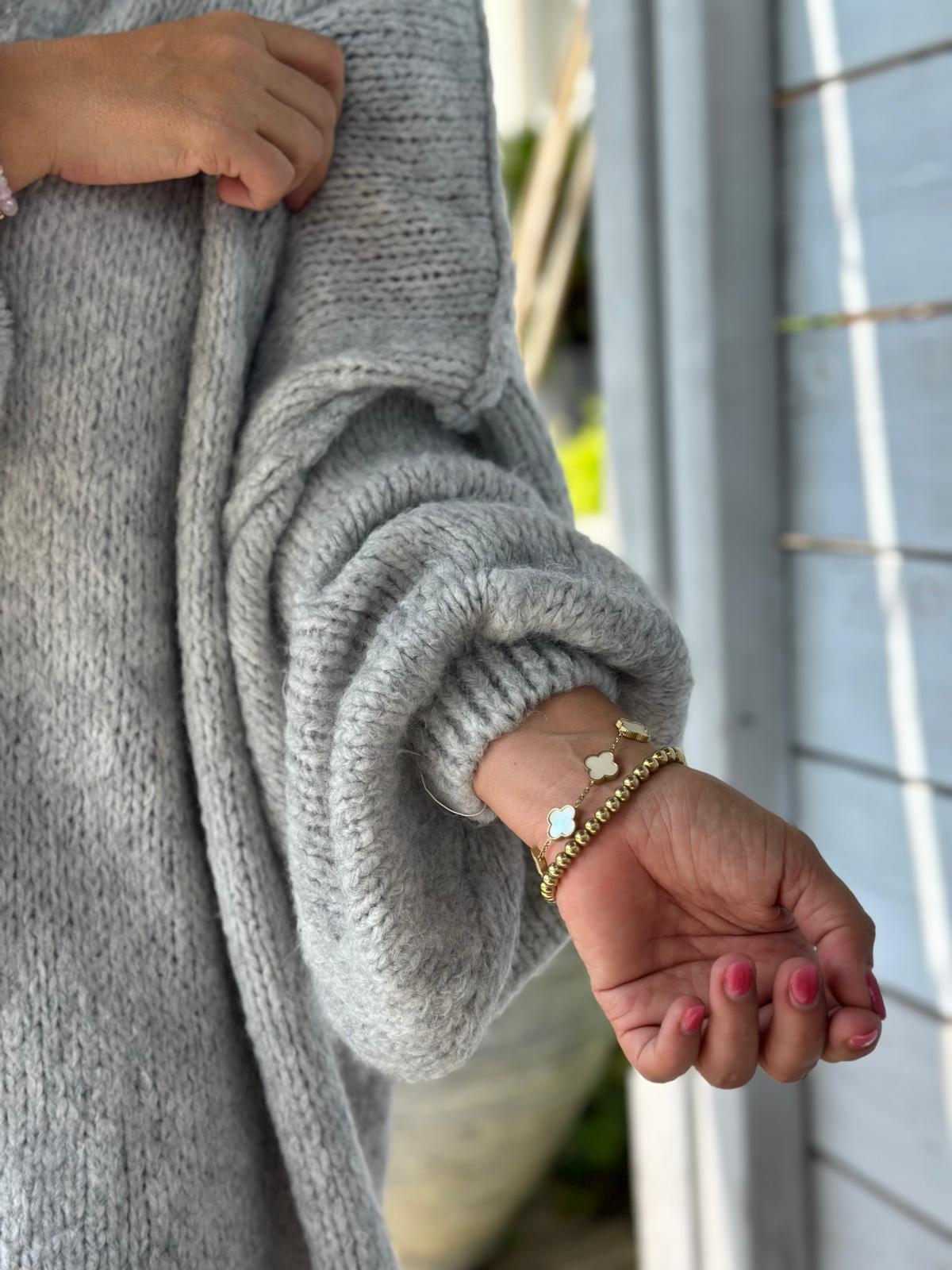 Süße Onesize Strickjacke in Grau