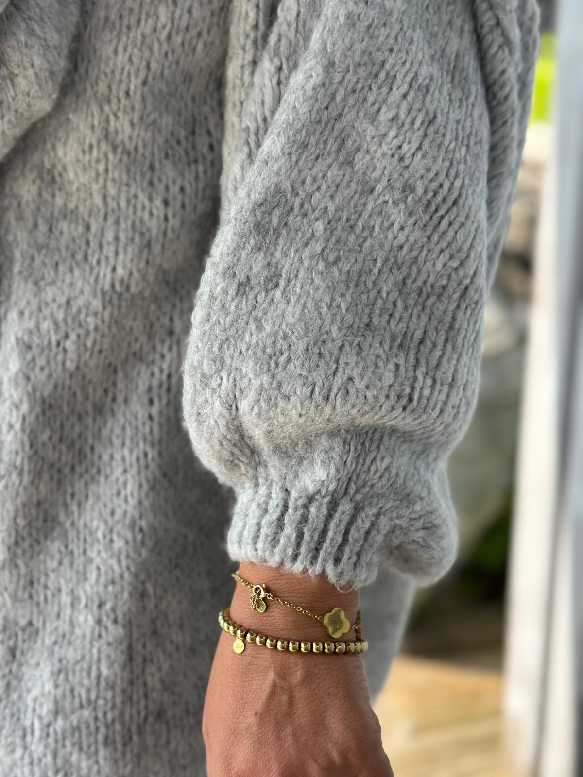 Süße Onesize Strickjacke in Grau