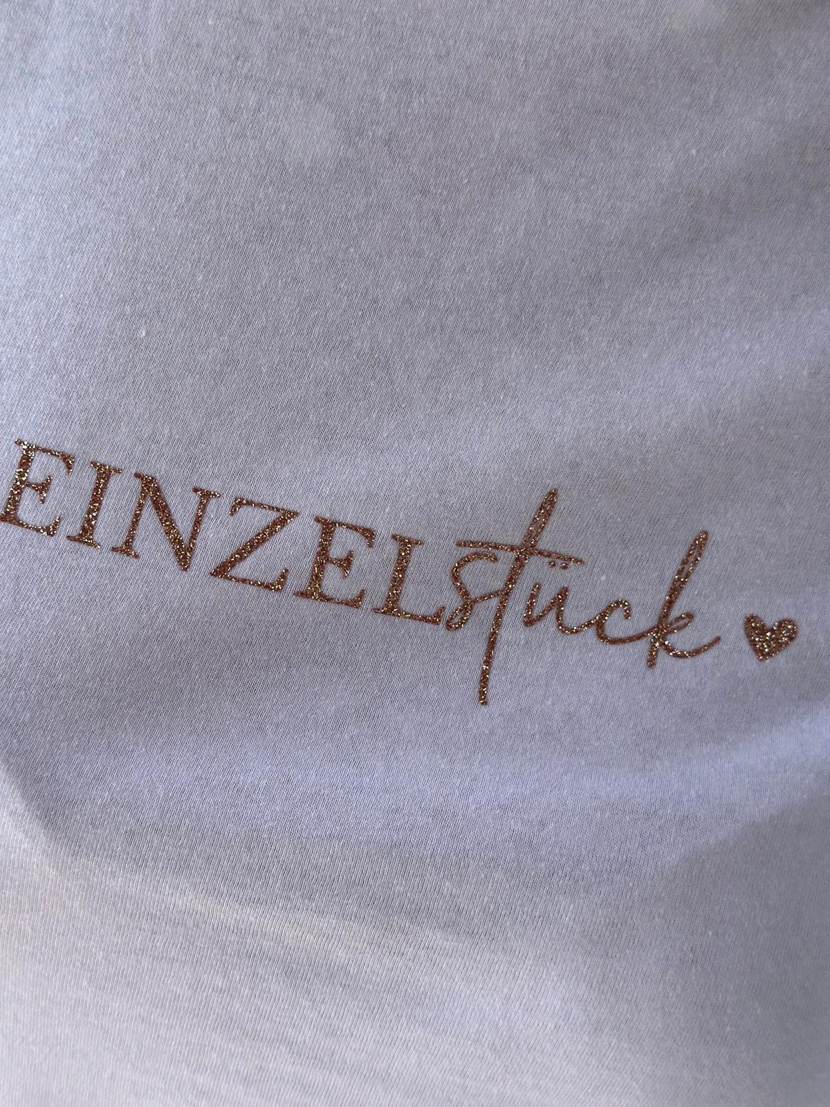 BE FAMOUS Shirt "Einzelstück" Weiss/Glitzer