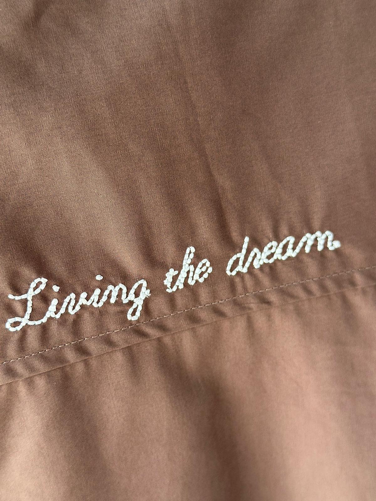 Stylische Bluse "living the dream" in Chocolate