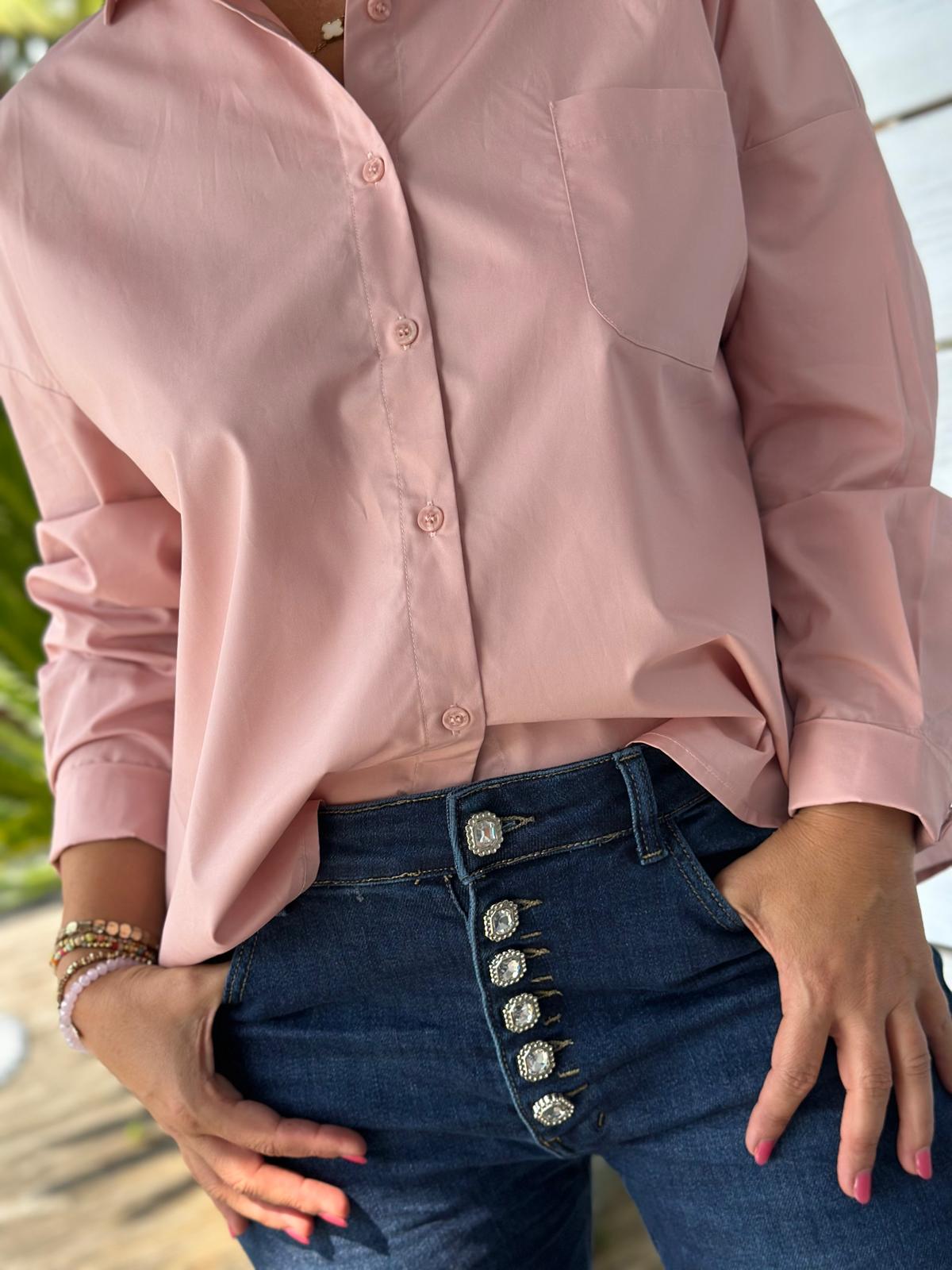Stylische Bluse "living the dream" in Rosé
