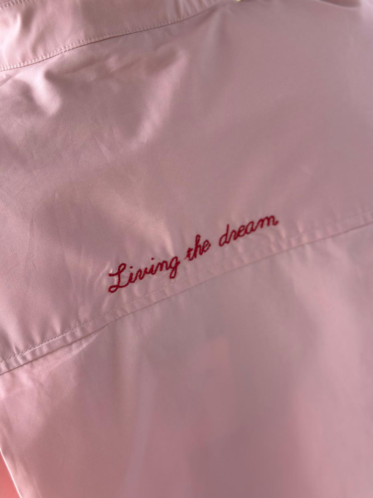 Stylische Bluse "living the dream" in Rosé