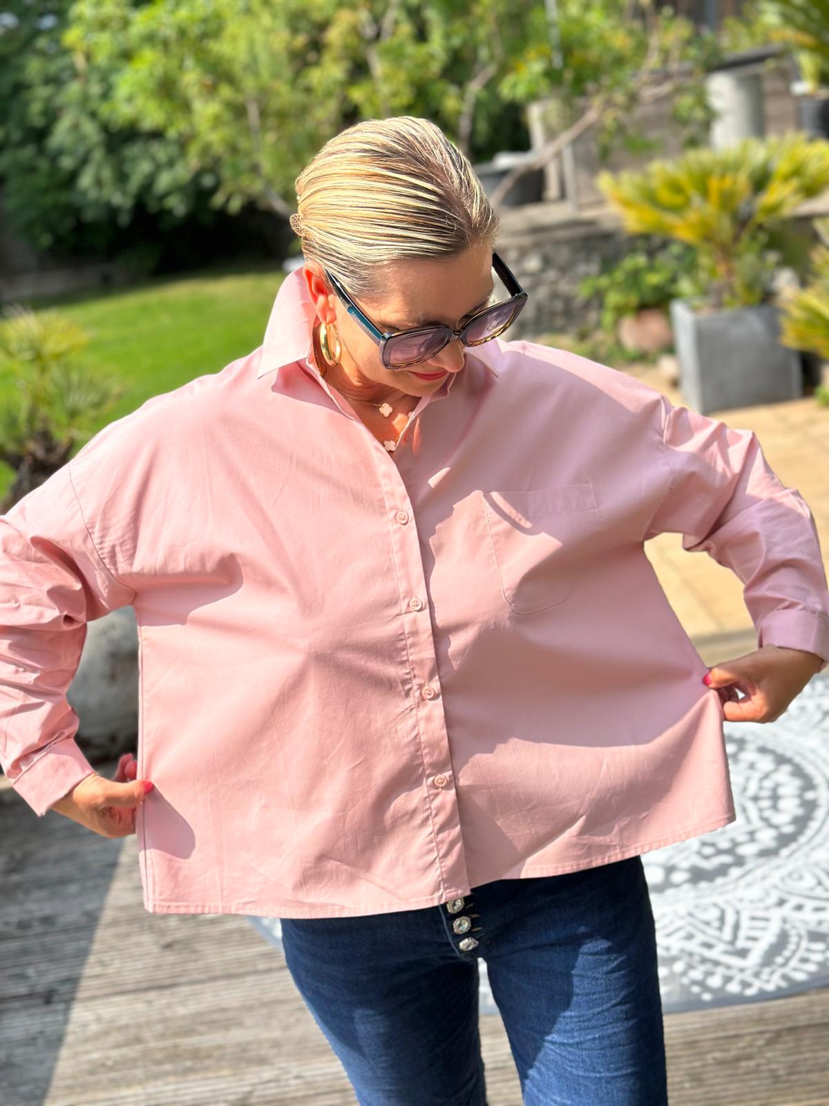 Stylische Bluse "living the dream" in Rosé