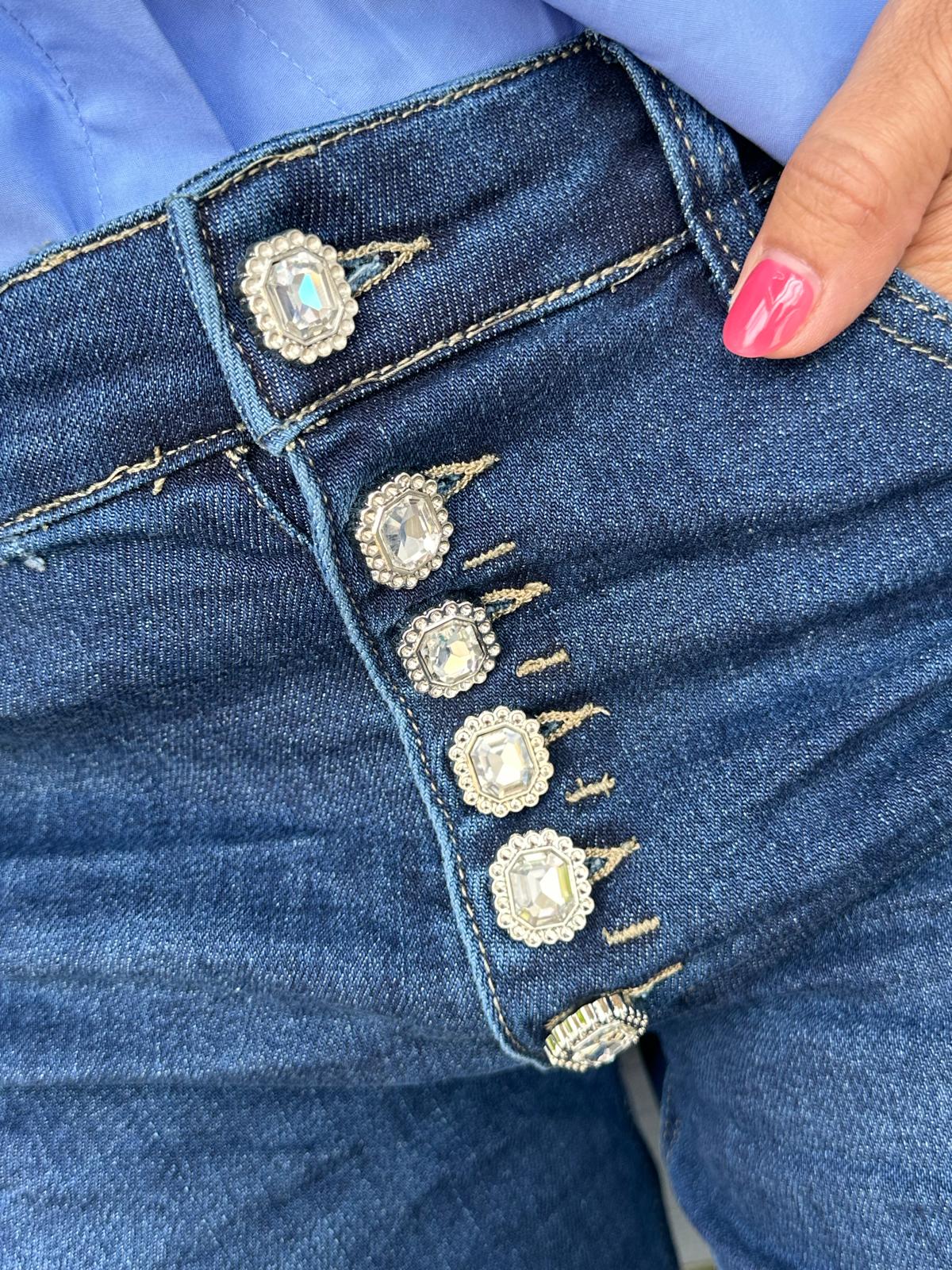 Classy Blue Jeans mit Knopfleiste