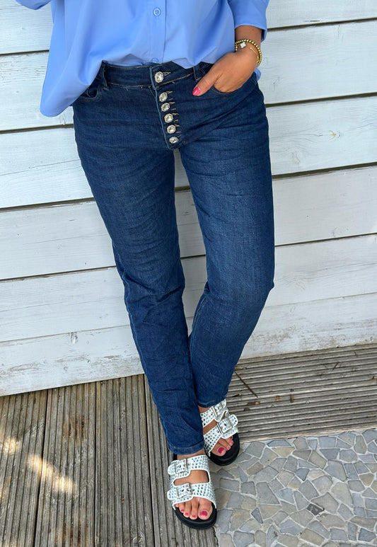 Classy Blue Jeans mit Knopfleiste