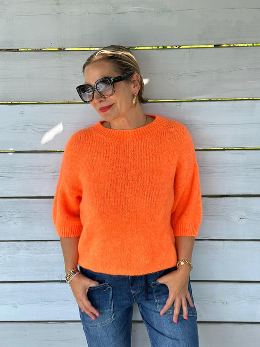 Zuckersüßer Kuschel-Basic Pulli in Orange