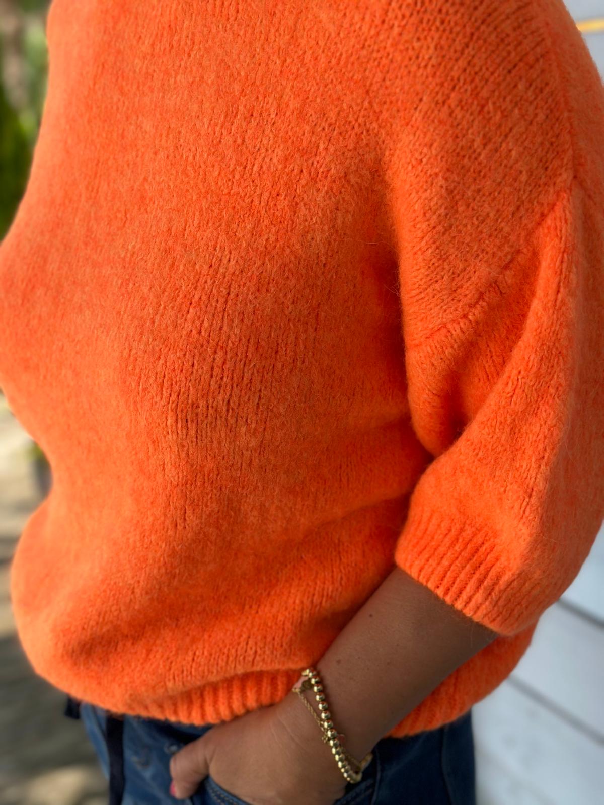 Zuckersüßer Kuschel-Basic Pulli in Orange