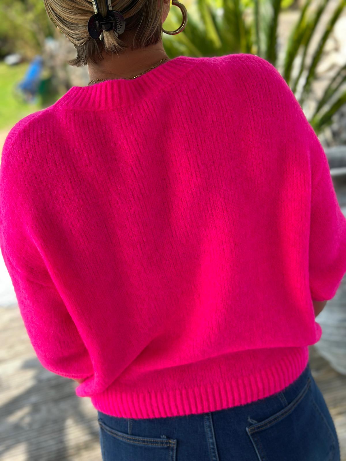 Zuckersüßer Kuschel-Basic Pulli in Pink