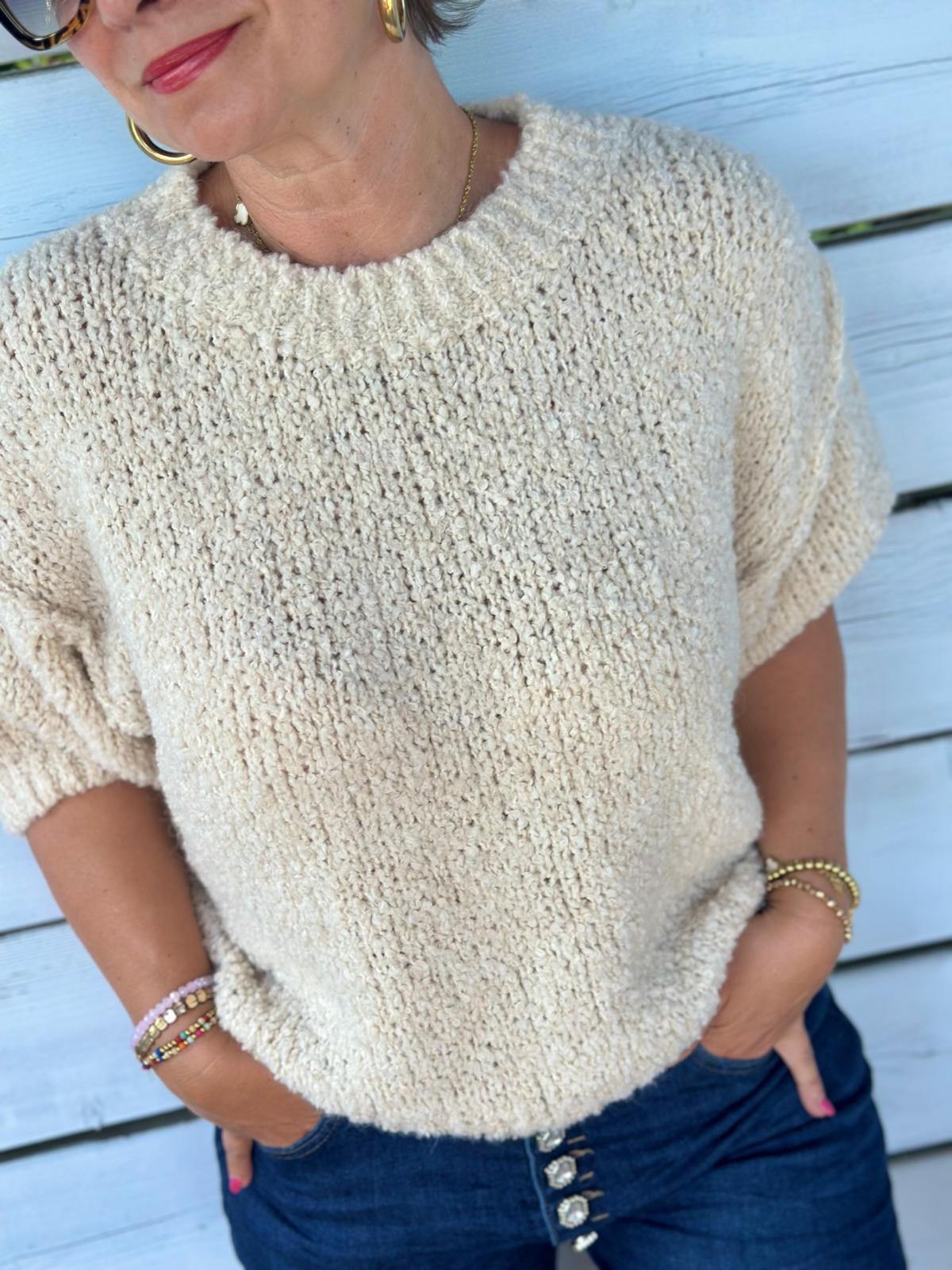 Grobstrick Kuschelpullover in Beige