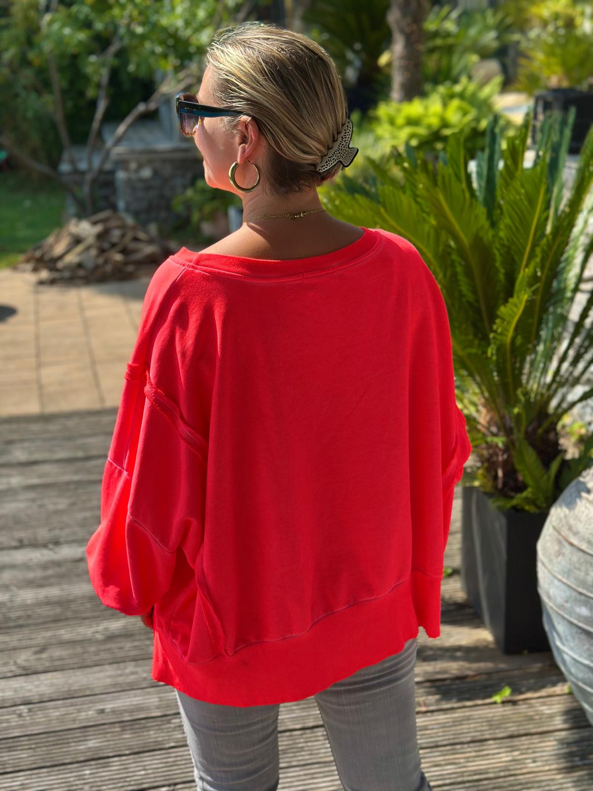 Oversized Sweatshirt in Neon Orange