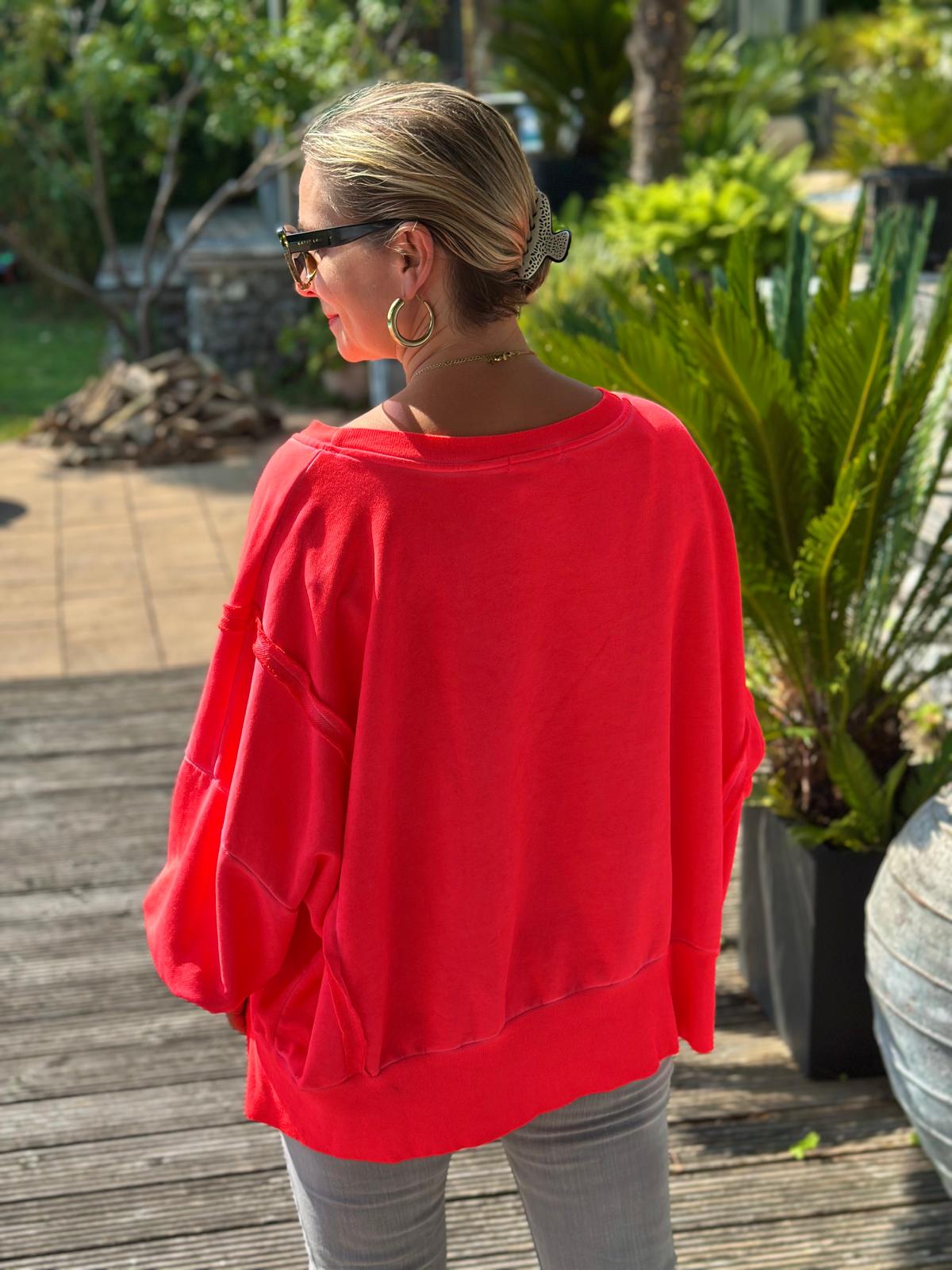 Oversized Sweatshirt in Neon Orange