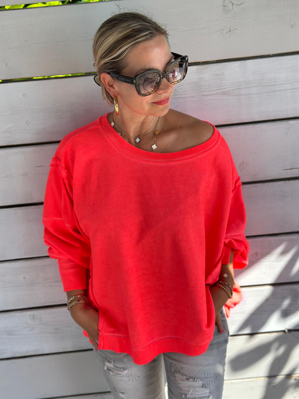 Oversized Sweatshirt in Neon Orange