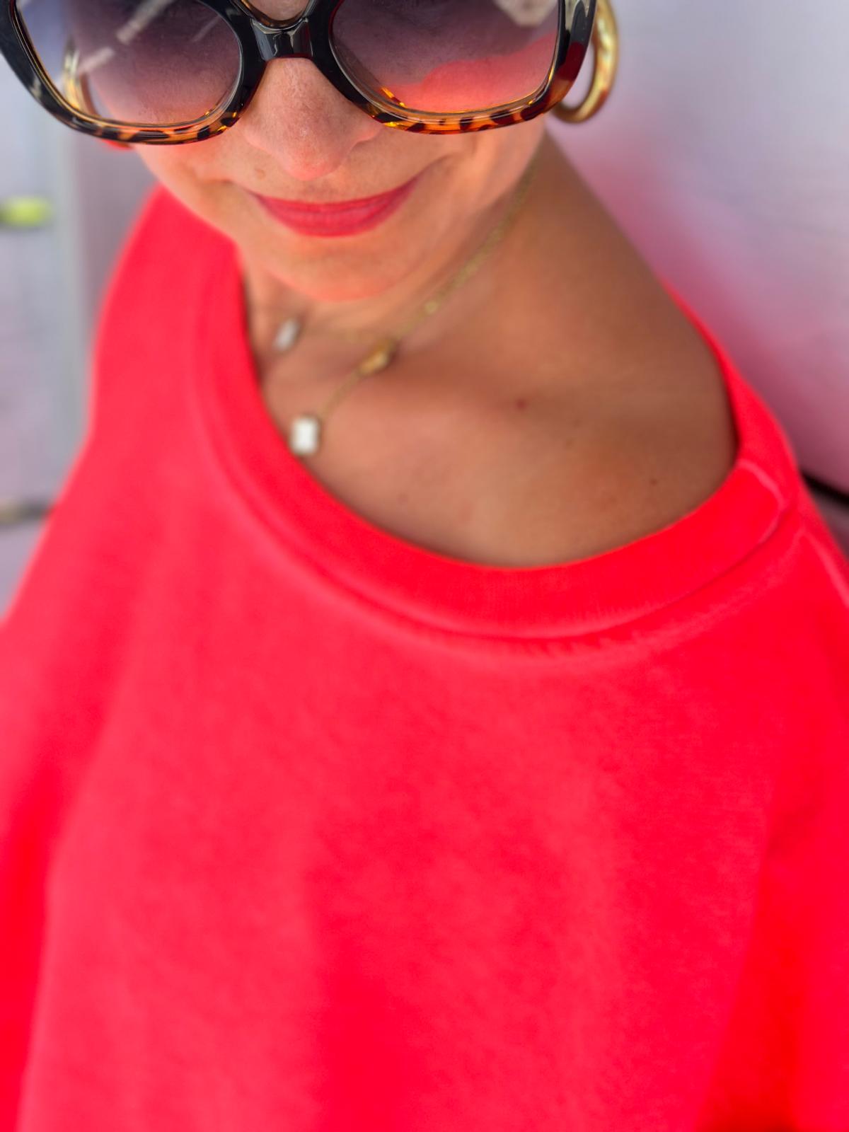 Oversized Sweatshirt in Neon Orange