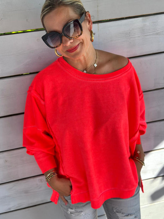 Oversized Sweatshirt in Neon Orange