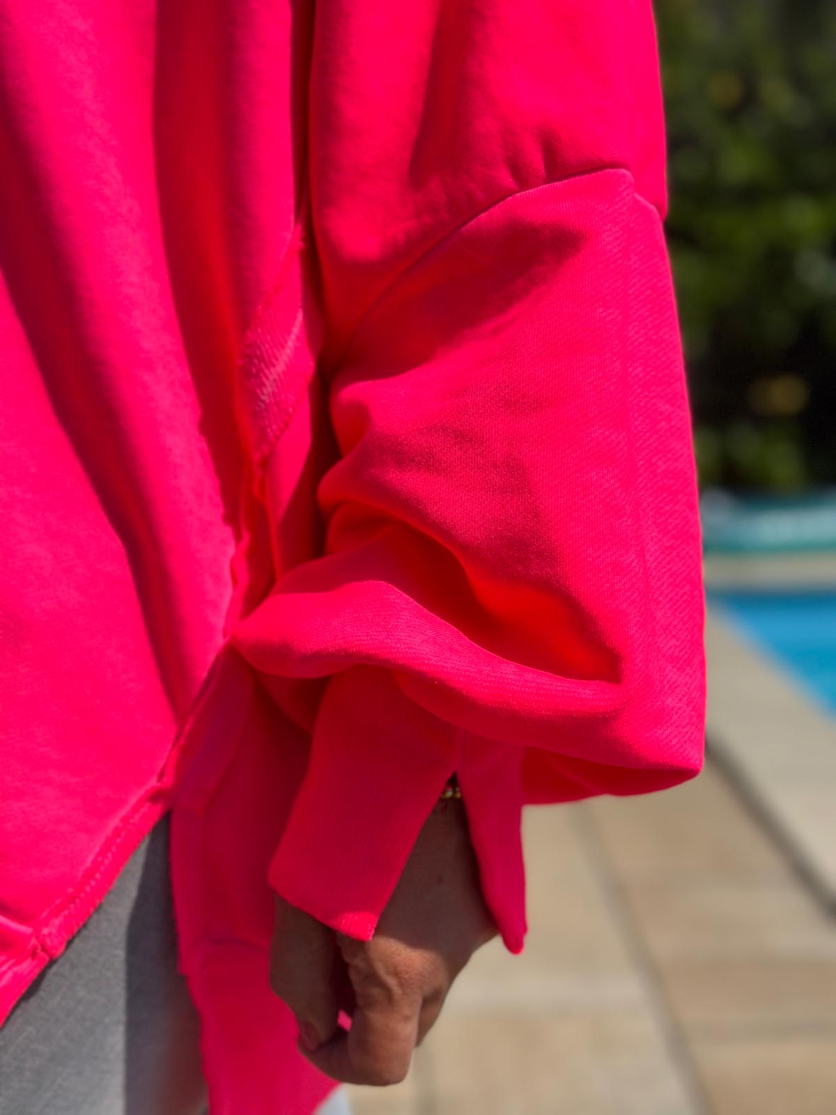Oversized Sweatshirt in Neon Pink