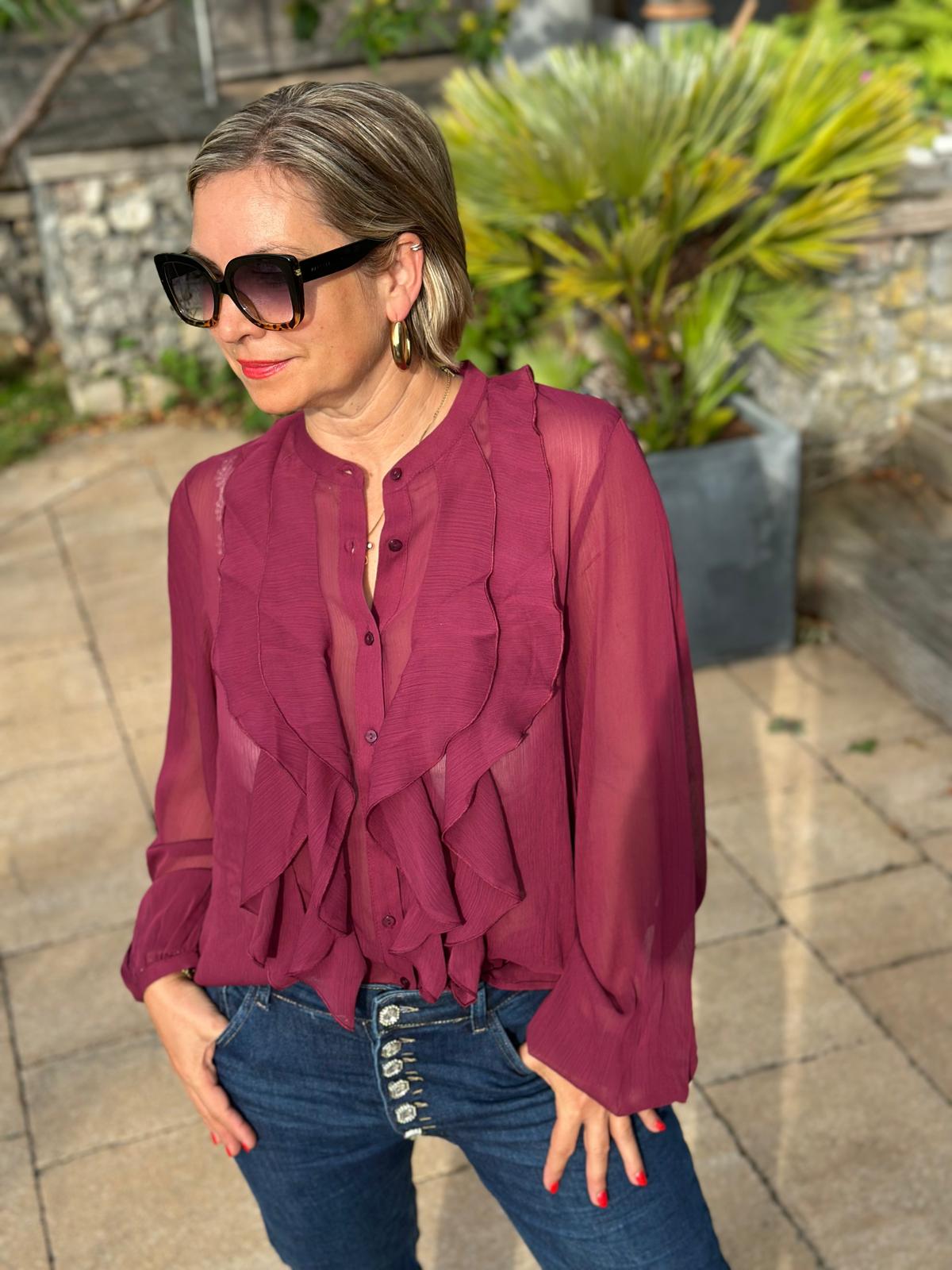 SC-NAIA 1 Bluse in Bordeaux