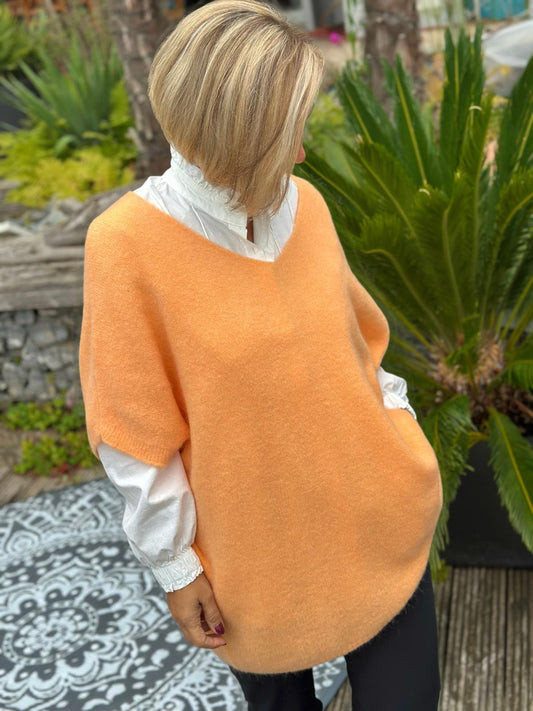 Süßer Herbst Pullunder in Apricot