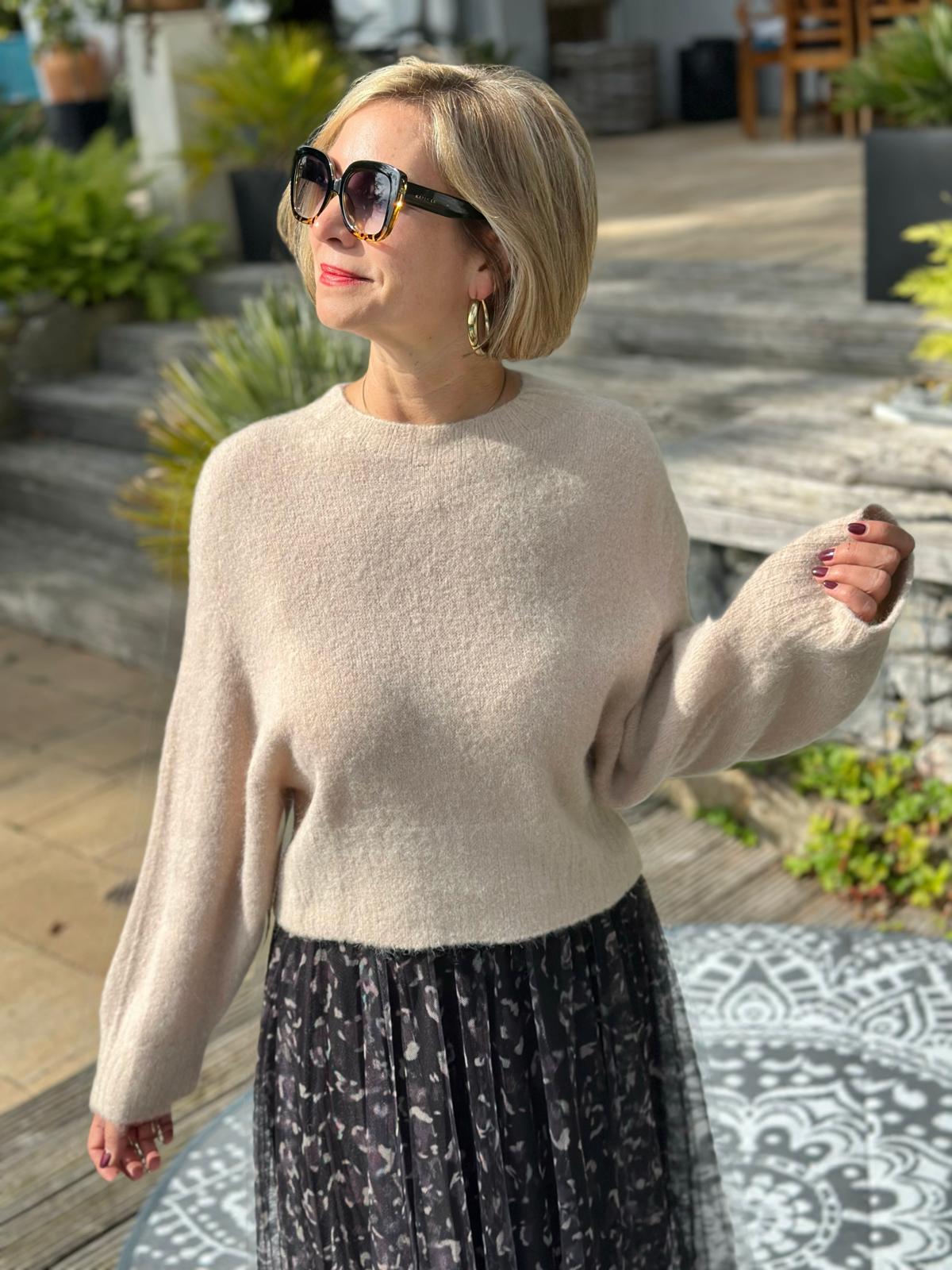 Hochwertiger Kuschelpullover "Lissy" in Beige