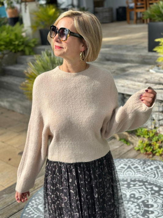 Hochwertiger Kuschelpullover "Lissy" in Beige