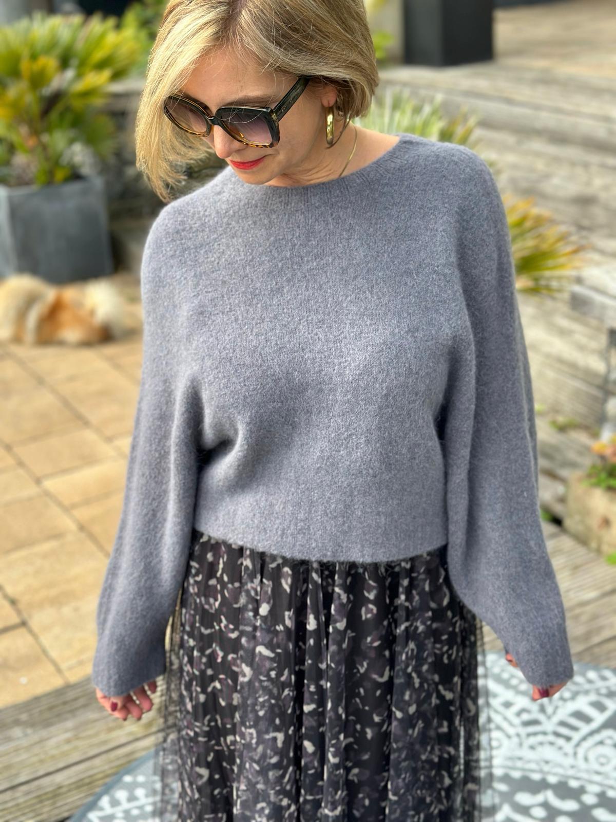 Hochwertiger Kuschelpullover "Lissy" in Anthrazit