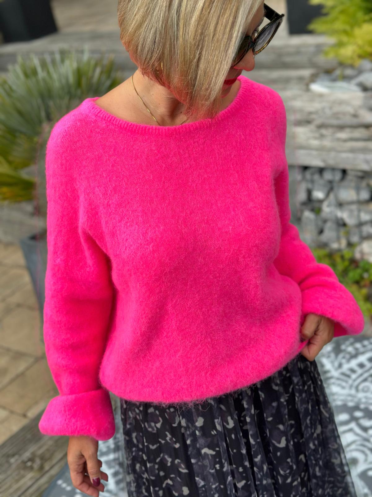 Wunderschöner Lieblingspullover "Vera" in FLASHY PINK