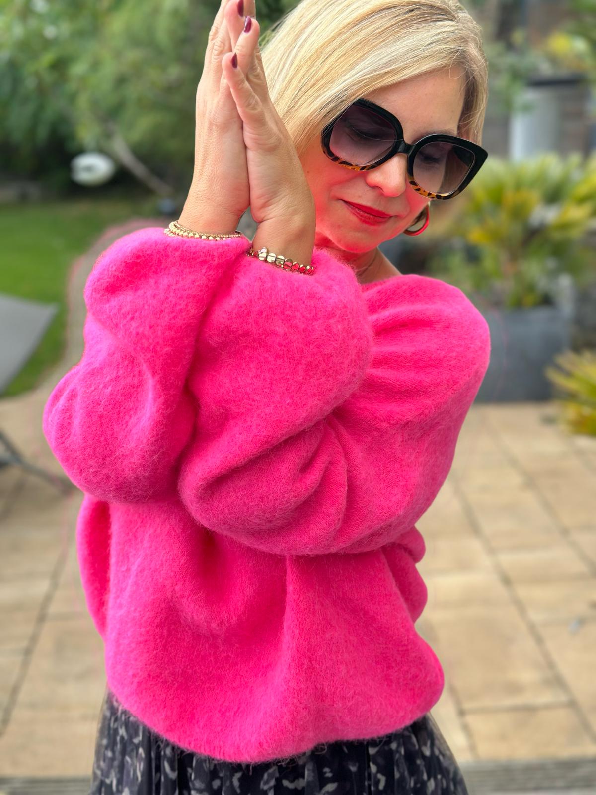 Wunderschöner Lieblingspullover "Vera" in FLASHY PINK