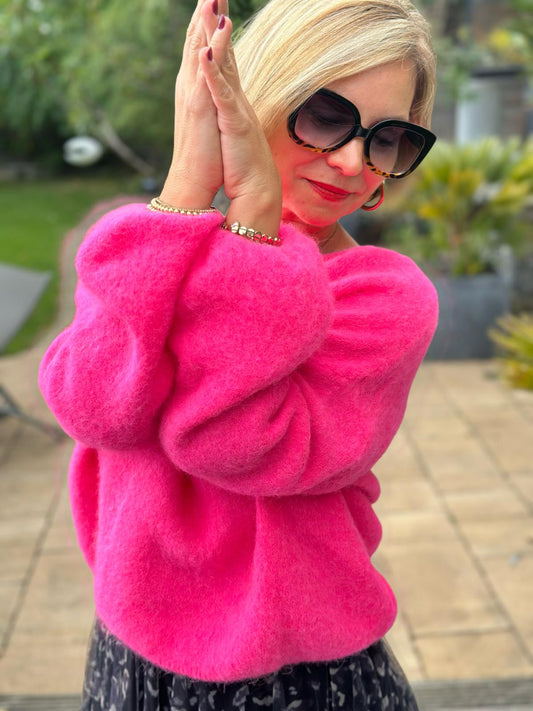 Wunderschöner Lieblingspullover "Vera" in FLASHY PINK