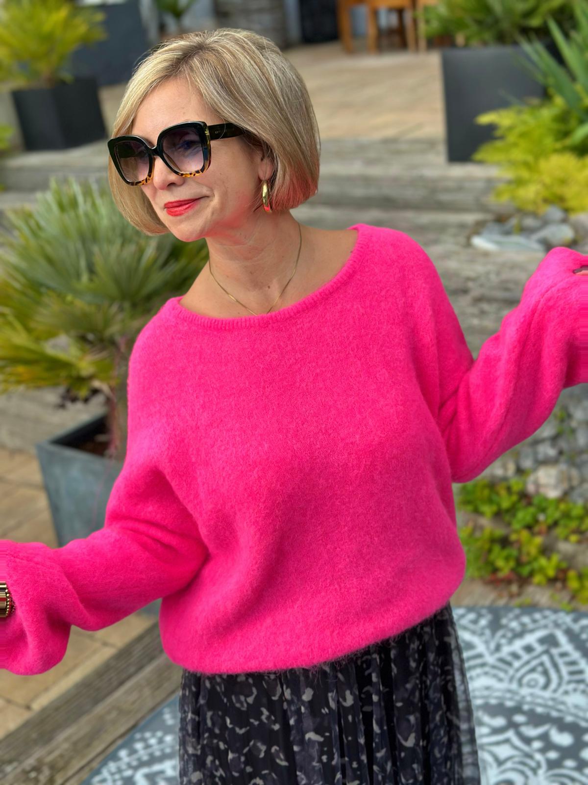 Wunderschöner Lieblingspullover "Vera" in FLASHY PINK