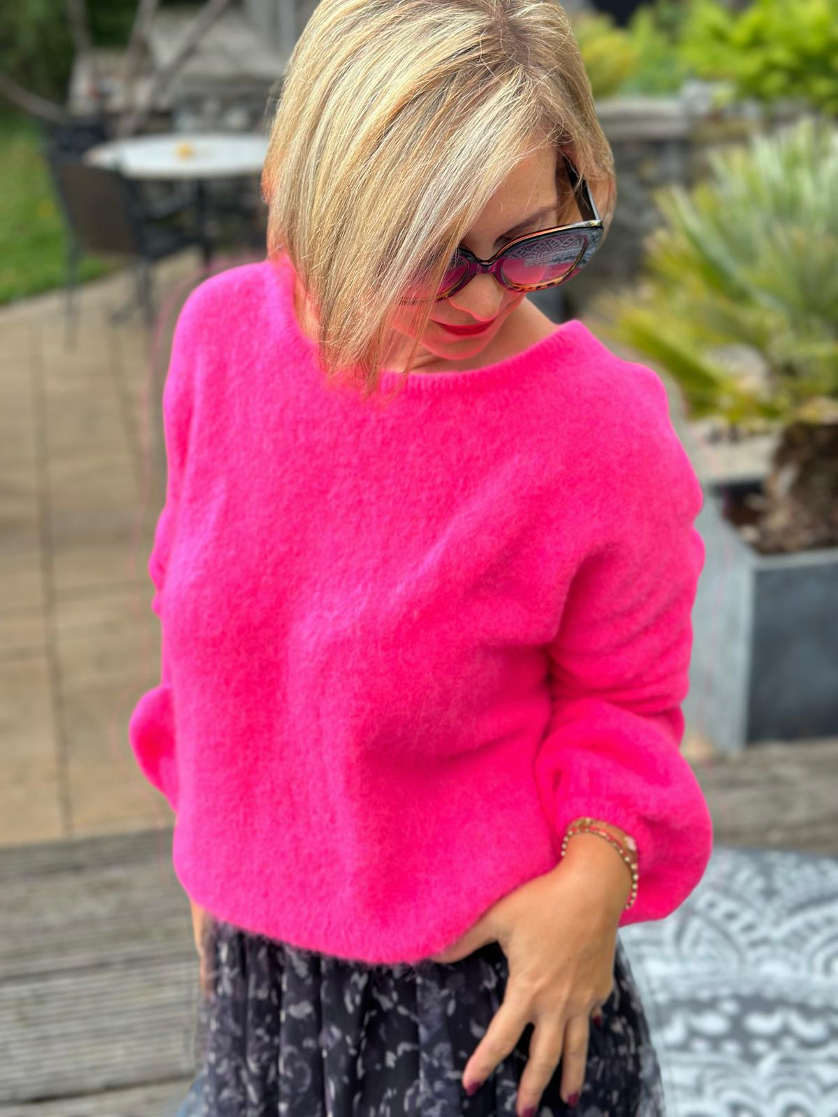 Wunderschöner Lieblingspullover "Vera" in FLASHY PINK