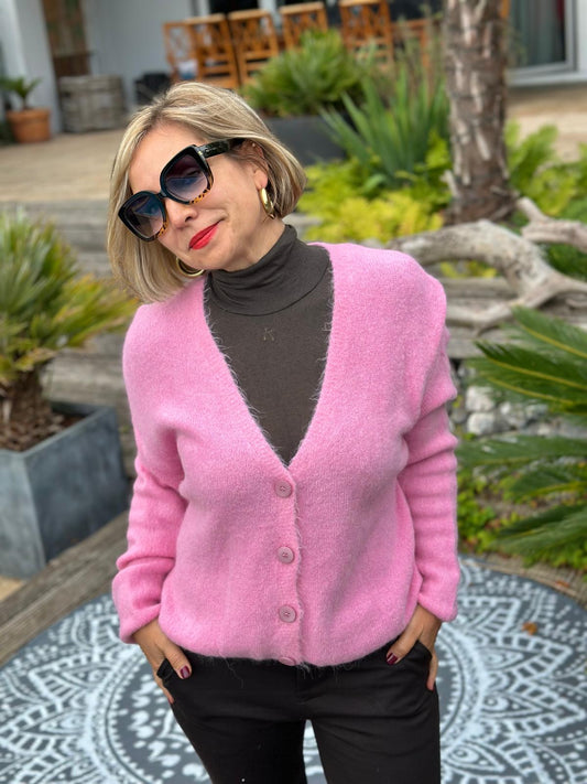 Kuschel Strickjacke "GIULIA" in Rosa