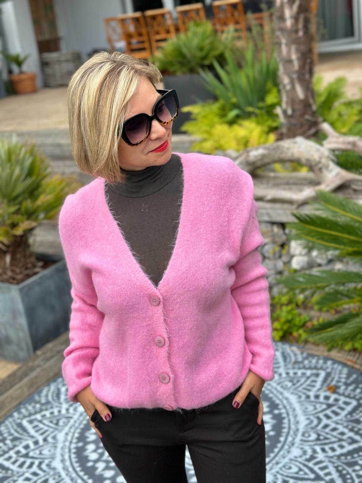 Kuschel Strickjacke "GIULIA" in Rosa