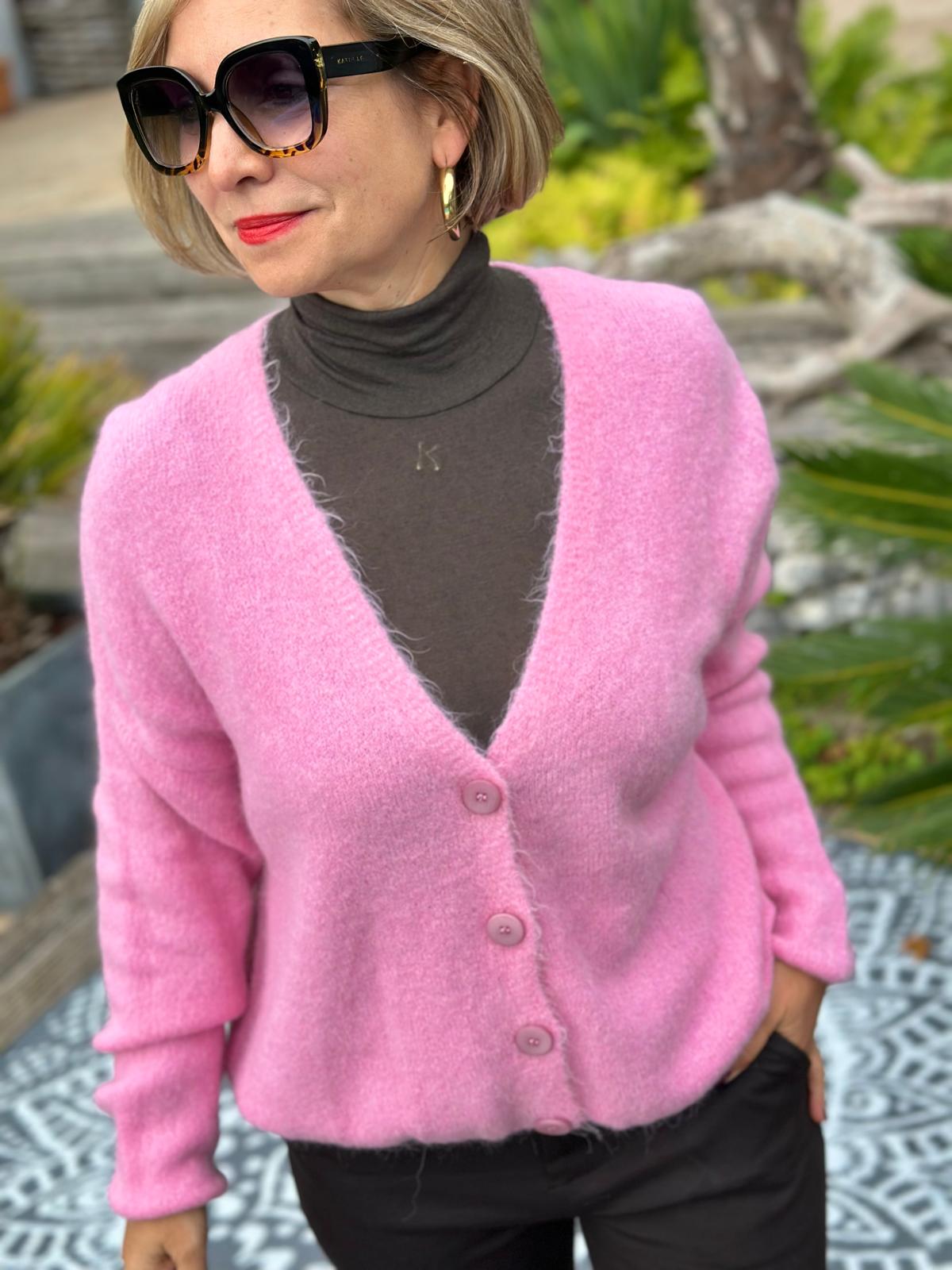 Kuschel Strickjacke "GIULIA" in Rosa