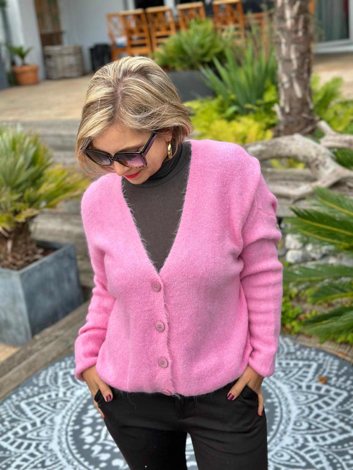 Kuschel Strickjacke "GIULIA" in Rosa