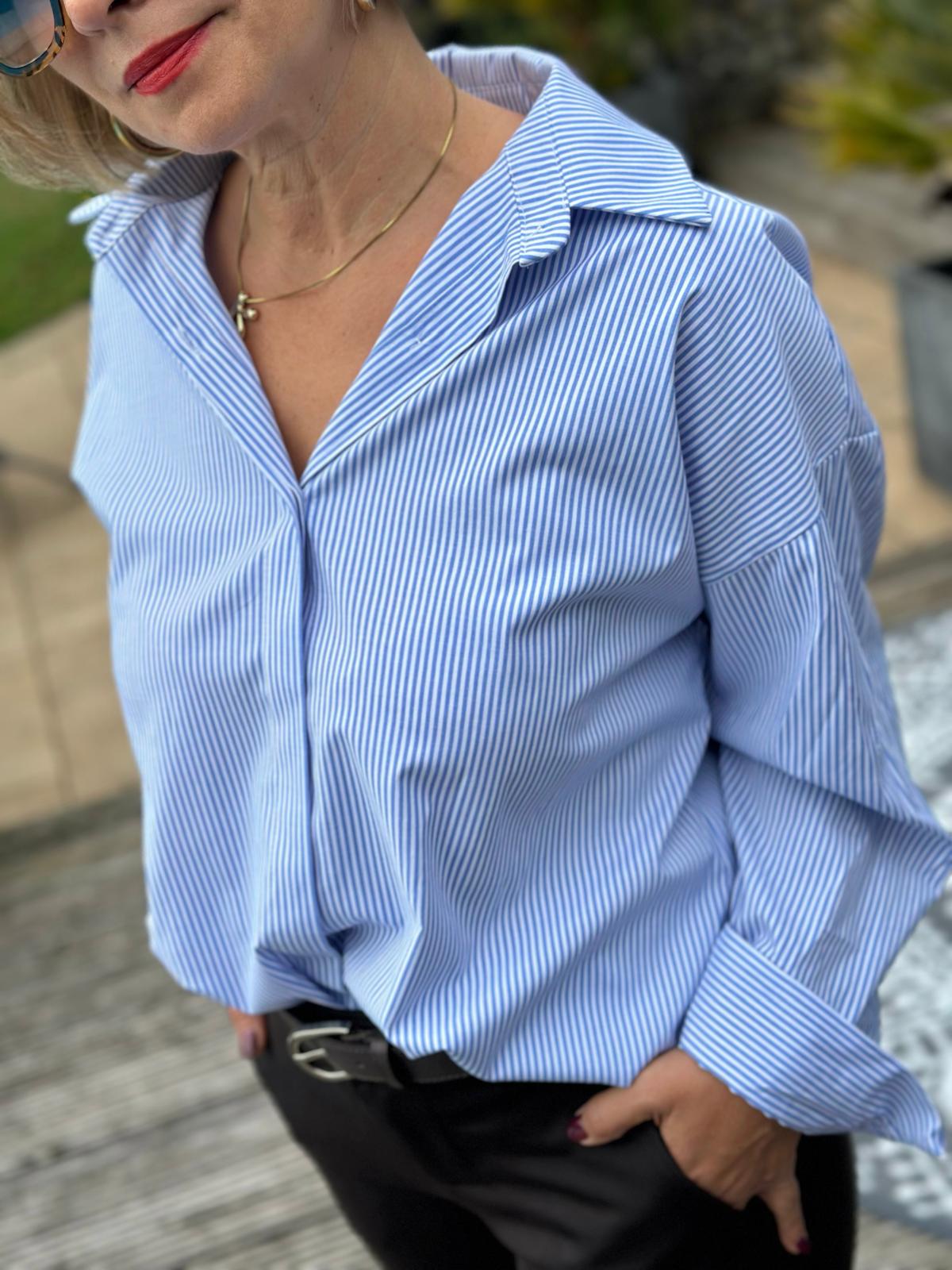 CLASSY Onesize Bluse "BLUE STRIPES"
