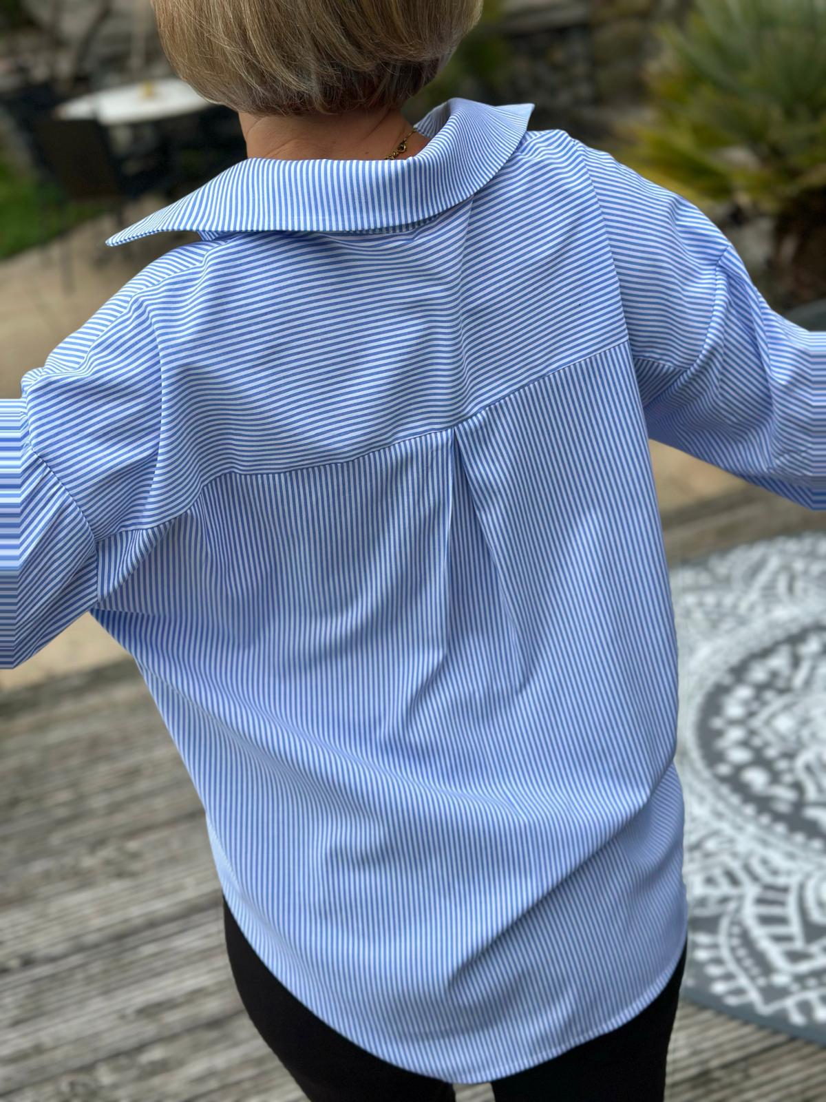 CLASSY Onesize Bluse "BLUE STRIPES"
