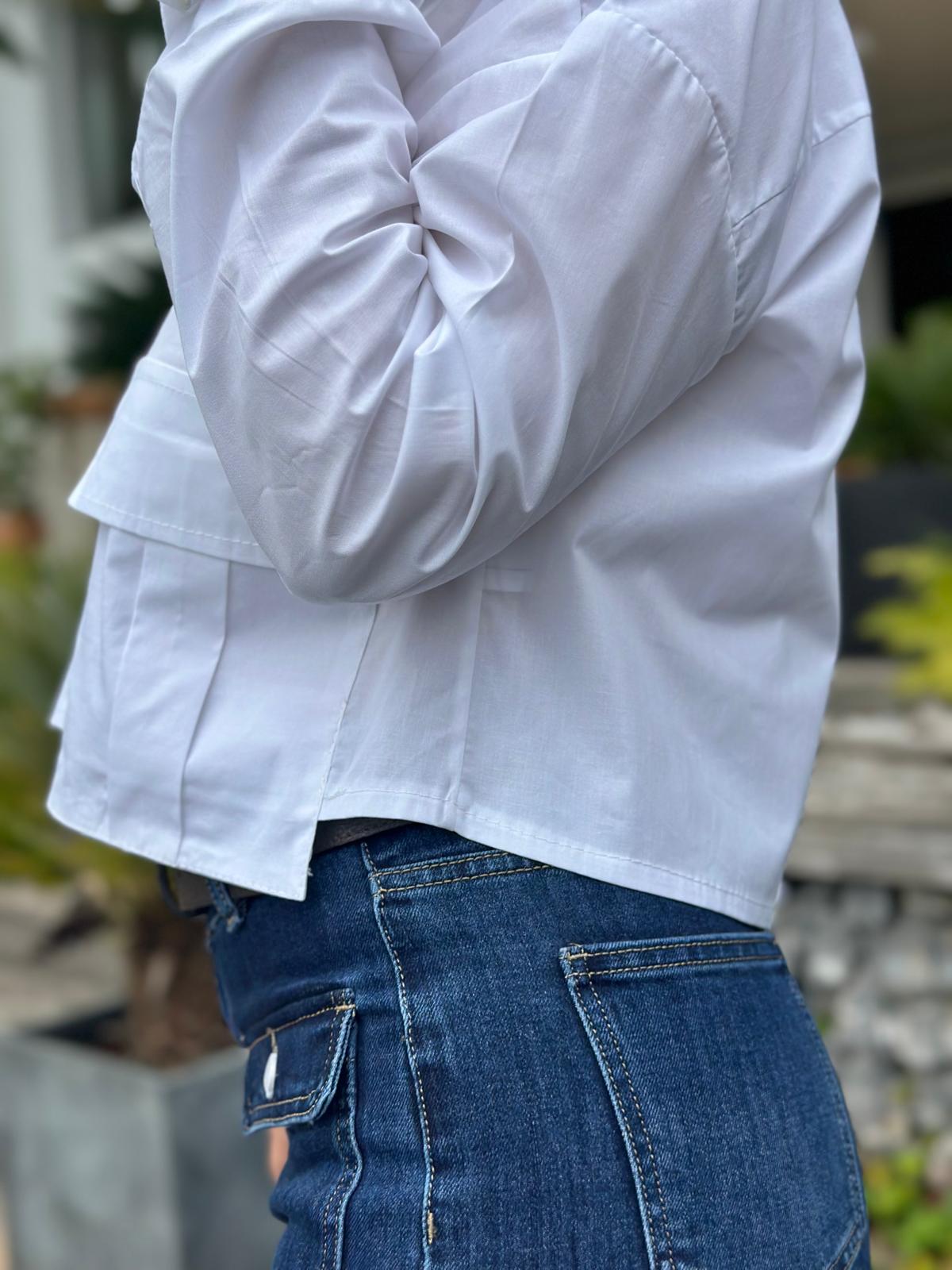 Cropped Bluse "MIRA" in Weiss