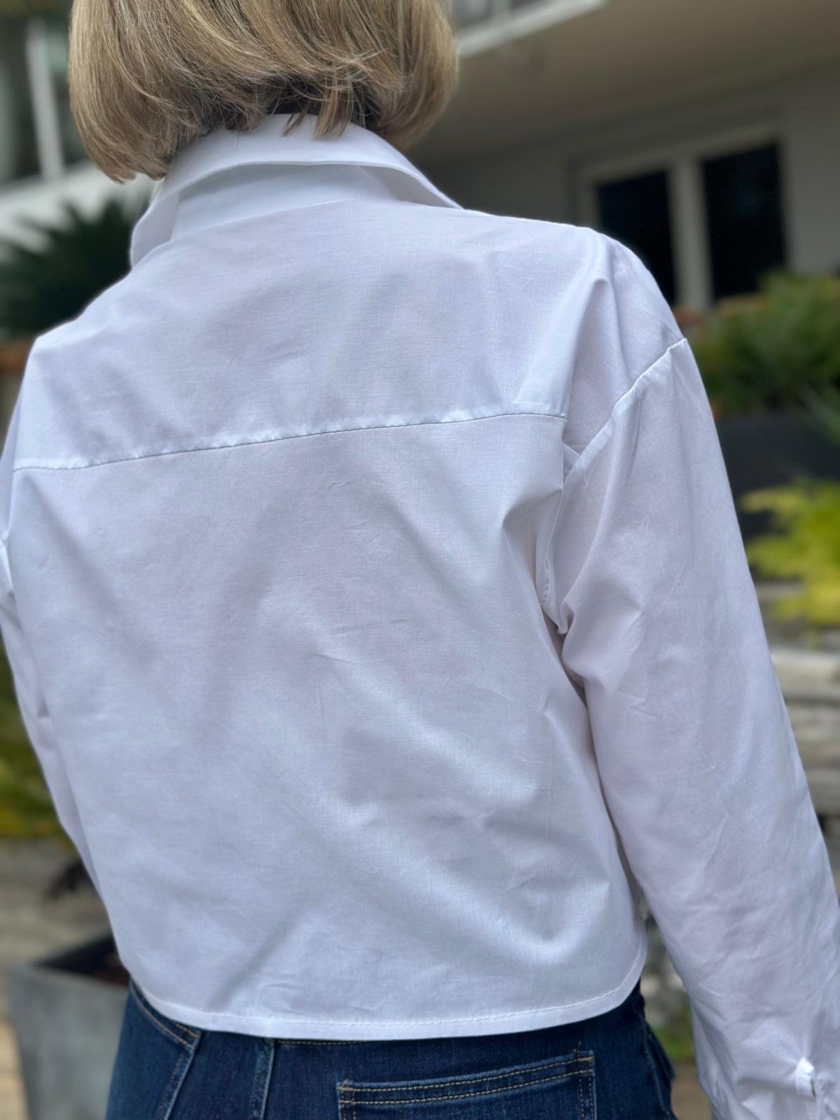 Cropped Bluse "MIRA" in Weiss