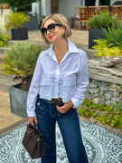 Cropped Bluse "MIRA" in Weiss