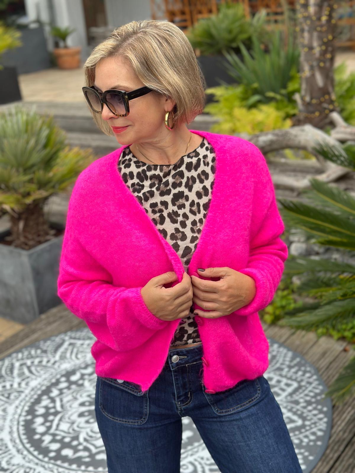 Feine Kuscheljacke in Pink