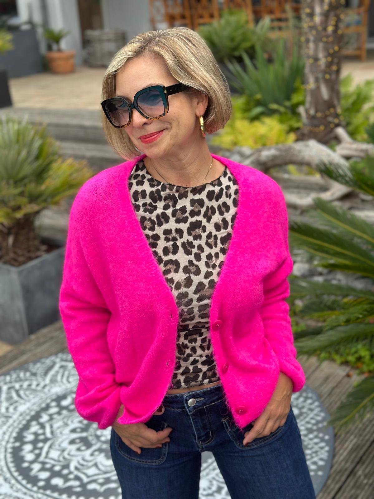 Feine Kuscheljacke in Pink