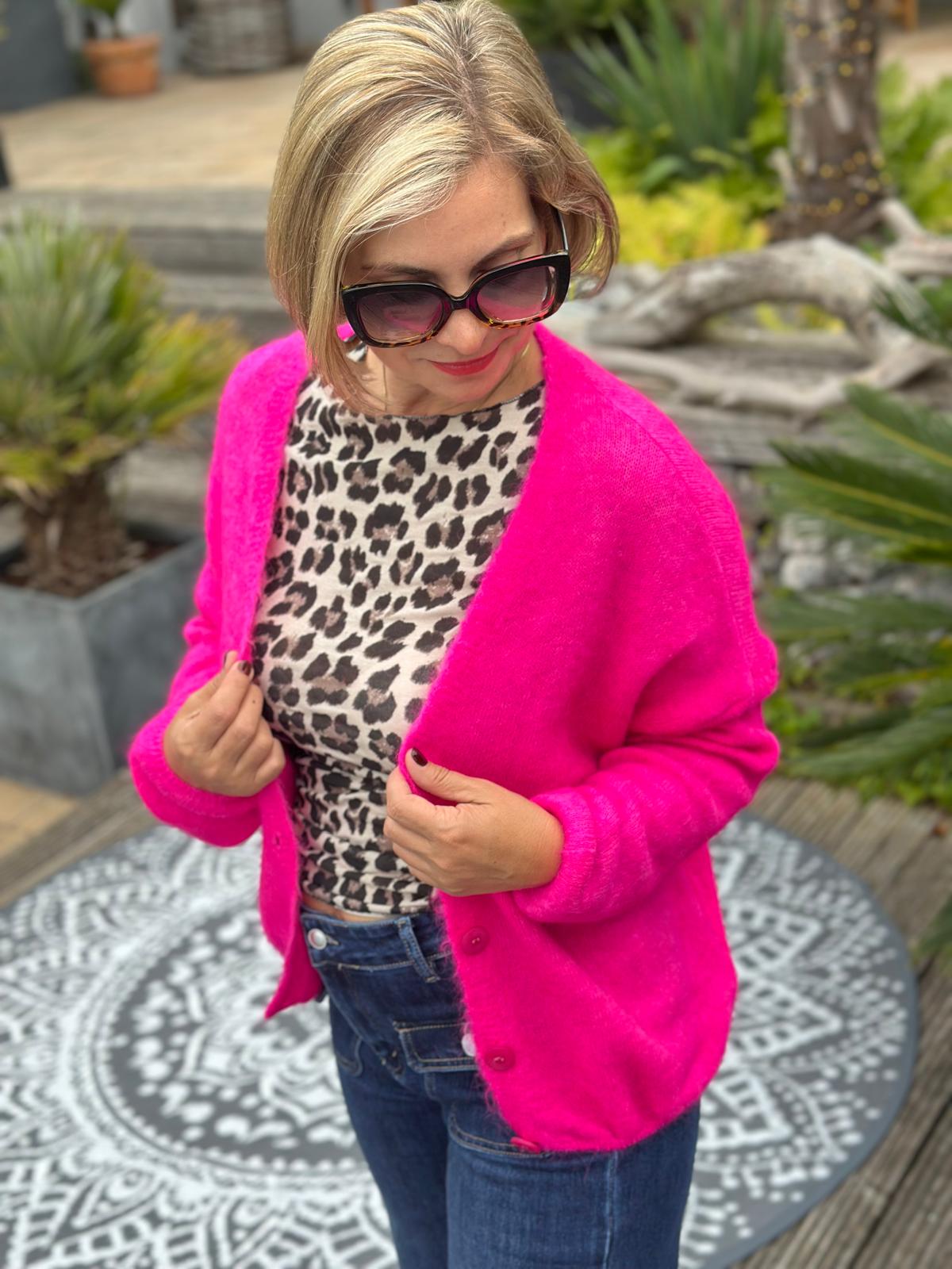 Feine Kuscheljacke in Pink